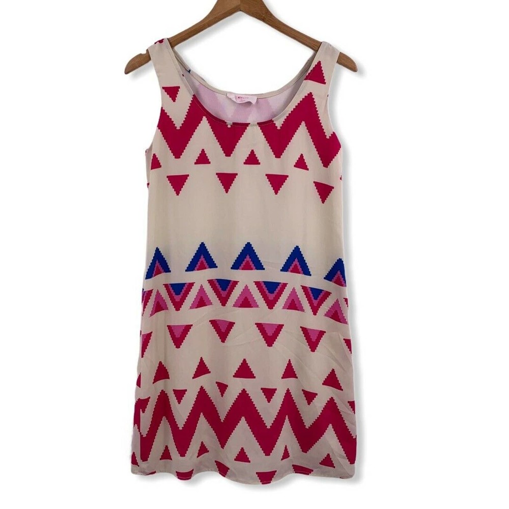 Peach Love California Dress Geometric Size Small